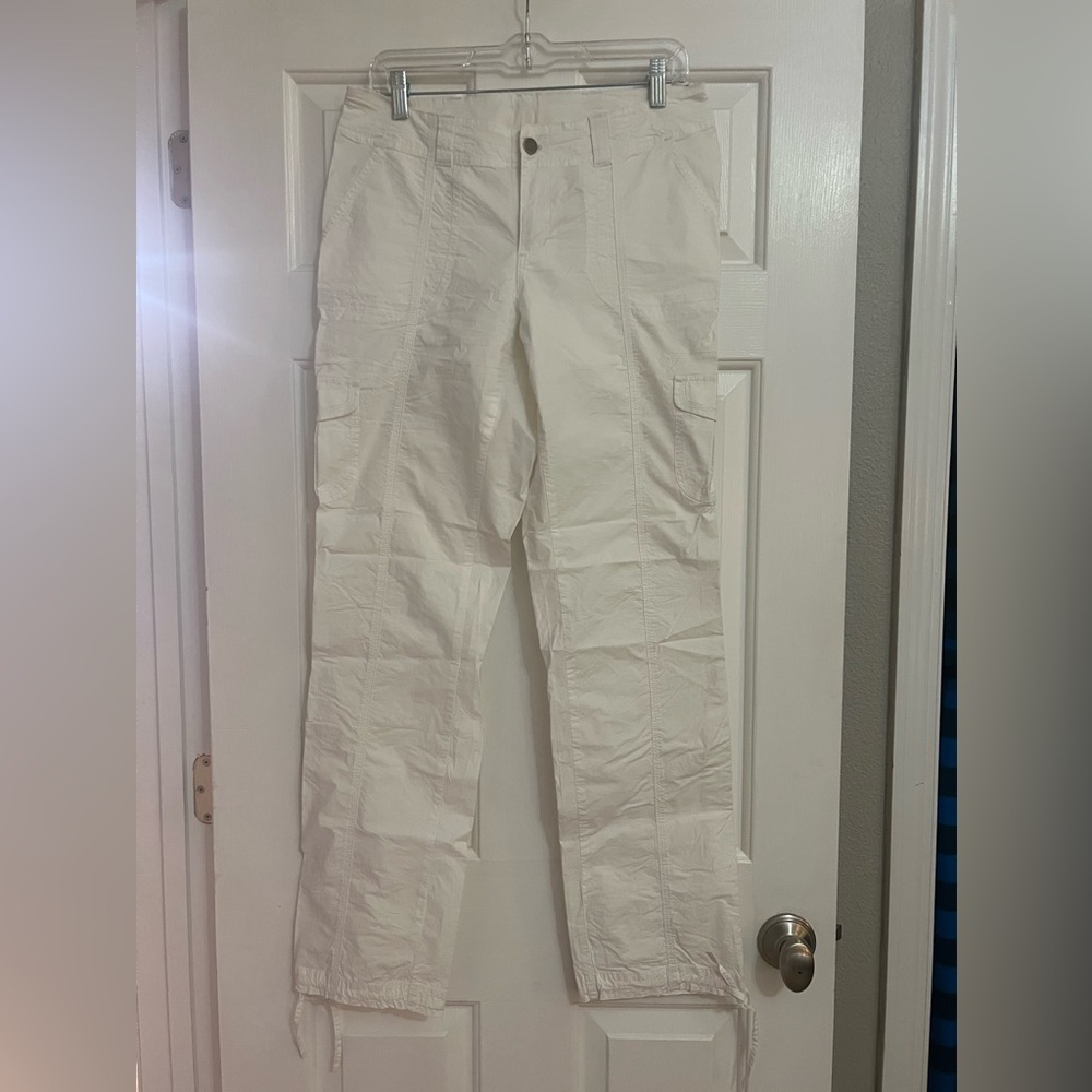 White convertible cargo pants